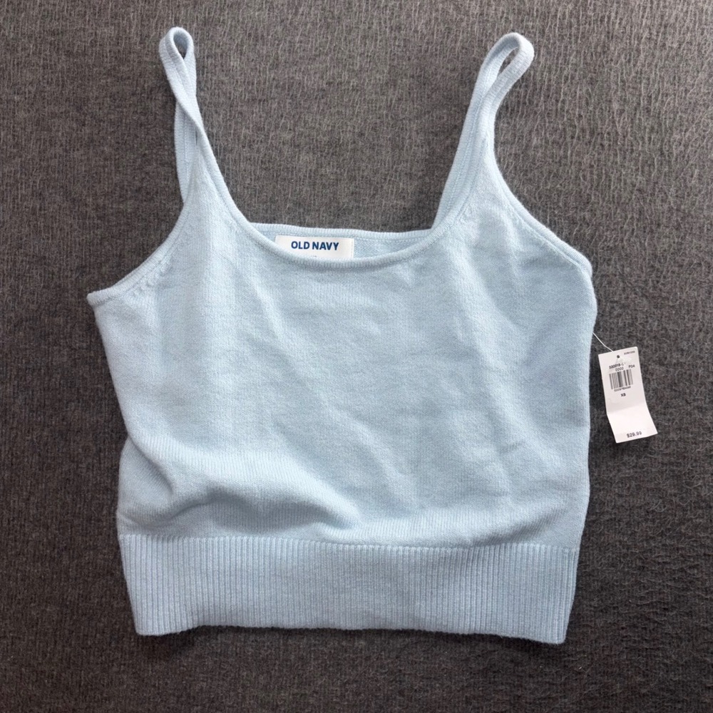 Old Navy Womens Light Blue Knit Cami Sweater Tank Top XS NWT 530018-00-1